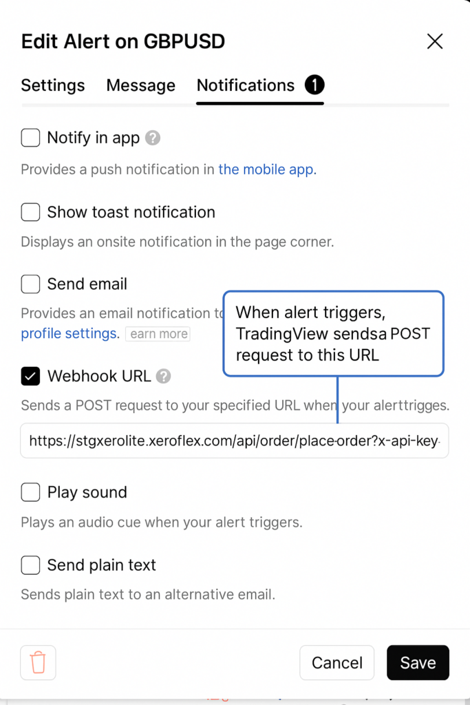 Webhook input field
